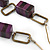Statement Purple Wood Bead and Bronze Square Link Cord Necklace - 80cm L - view 5