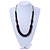 Multicoloured Wood Bead with Brown Cotton Cord Necklace - 70cm L - view 3