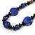 Brown Wood Purple Resin Bead Long Necklace - 76cm L - view 3