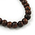 Brown Wood Purple Resin Bead Long Necklace - 76cm L - view 6