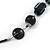 Dark Green Wood Bead Wire Detailing with Black Faux Leather Cord Necklace - 66cm L - view 5
