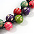 Multicoloured Wood Bead Black Cotton Cord Necklace - 64cm L - view 2