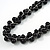 Black Ceramic Cluster Bead Necklace - 80cm L - view 3