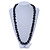 Black Ceramic Cluster Bead Necklace - 80cm L - view 2