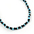 Blue/ Black Resin and Glass Bead Long Necklace - 80cm L - view 5