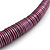 Chunky Glittering Purple Coin Shape Wood Bead Necklace - 56cm L - view 4