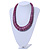 Chunky Glittering Purple Coin Shape Wood Bead Necklace - 56cm L - view 2