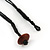 Purple Resin, Black/ Brown Wood Cluster Beaded Cord Necklace - 50cm L - view 5