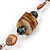 Brown/ Natural Wood, Shell Bead with Faux Black Leather Cord Necklace - 66cm L - view 4