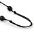 Black Glass Heart Pendant on Black Cotton Cord with Ceramic and Metal Beads Necklace - 66cm Long/ 15cm Tassel - view 4