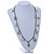 Transparent Glass Bead, Sea Shell Charm with Bronze Tone Chain Necklace - 80cm L - view 2