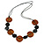 Brown/ Black Coin Shape Shell Bead Cord Necklace - 76cm L