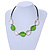 Light Green and Transparent Resin Bead with Black Faux Leather Cord Necklace - 50cm L/ 3cm Ext - view 2