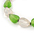 Light Green and Transparent Resin Bead with Black Faux Leather Cord Necklace - 50cm L/ 3cm Ext - view 3