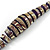 Long Wood Bead Necklace in Purple/ Gold Colour - 106cm L - view 4