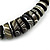 Long Wood Bead Necklace in Black/ White Colour - 120cm L - view 3