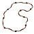Long Black/ Brown Glass Bead Necklace - 120cm L - view 4