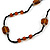 Long Black/ Brown Glass Bead Necklace - 120cm L - view 3