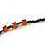 Long Black/ Brown Glass Bead Necklace - 120cm L - view 5