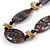Wood/ Shell Bead Cord Necklace (Brown/ Black) - 70cm L - view 2