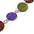 Multicoloured Wood/ Shell Disk with Leather Style Cord Necklace - 76cm L - view 3