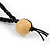 Stylish Brown/ Natural Wood and Acrylic Bead With Black Cotton Cord Necklace - 60cm L - view 6