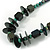 Green Wood Bead with Cotton Cord Necklace - 60cm L - view 3