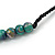 Green Wood Bead with Cotton Cord Necklace - 60cm L - view 5
