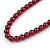 8mm Oxblood Red Glass Bead Necklace - 76cm L - view 3