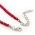 Classic Bright Red Glass Bead with Crystal Ring Necklace - 60cm L/ 5cm Ext - view 5