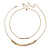 Matte Gold Double Chain Necklace - 46cm L/ 7cm Ext; 40cm L/ 7cm Ext