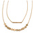 Matte Gold Double Chain Necklace - 46cm L/ 7cm Ext; 40cm L/ 7cm Ext - view 3