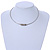 Stylish Polished Silver Tone Bar Choker Style Necklace with Sliding Rings - Flex - Adjustable - view 3