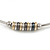 Stylish Polished Silver Tone Bar Choker Style Necklace with Sliding Rings - Flex - Adjustable - view 7