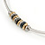 Stylish Polished Silver Tone Bar Choker Style Necklace with Sliding Rings - Flex - Adjustable - view 2