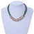 Multistrand Grey Leather Cord with Two Tone Zig Zag Pendant Necklace with Magnetic Closure - 45cm L - view 2