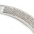 Polished Silver Tone Collar Necklace with Crystal Accent - 34cm L/ 14cm Ext - view 2