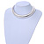Statement Light Silver Tone Wide Collar Necklace - 43cm L - view 2
