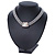Statement Wide Mesh Chain Magnetic Necklace with Pearl Bead Pendant - 43cm L - view 2