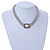 Statement Wide Mesh Chain Magnetic Necklace with Pearl Bead Pendant - 43cm L - view 4