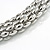 Statement Wide Mesh Chain Magnetic Necklace with Pearl Bead Pendant - 43cm L - view 6