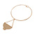 Polished Gold Plated Geometric Pendant Choker Style Necklace - 41cm L/ 10cm Drop - view 5