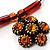 Copper Orange Crystal Floral Pendant - 36cm L/ 3cm Ext - view 4