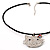 Romantic Kitty Crystal Bead Silver Tone Necklace - view 2