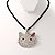 Romantic Kitty Crystal Bead Silver Tone Necklace - view 3