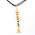 Rainbow Fish Cotton Cord Pendant Necklace (Gold Tone) - view 12