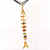 Rainbow Fish Cotton Cord Pendant Necklace (Gold Tone) - view 9