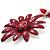 Crimson Enamel Multi-Stranded Floral Pendant - view 2