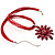 Crimson Enamel Multi-Stranded Floral Pendant - view 4