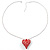 Red Metal Puffed Heart Long Costume Pendant - view 2